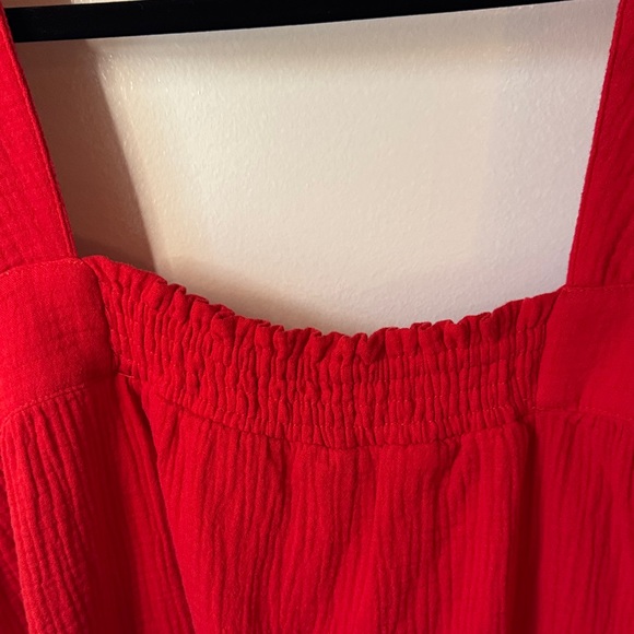 New In Tomato Red Ruffle Strap Crop Top - Picture 6 of 9